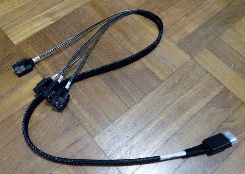 OcuLink to 4 x SATA Cable that came with the board